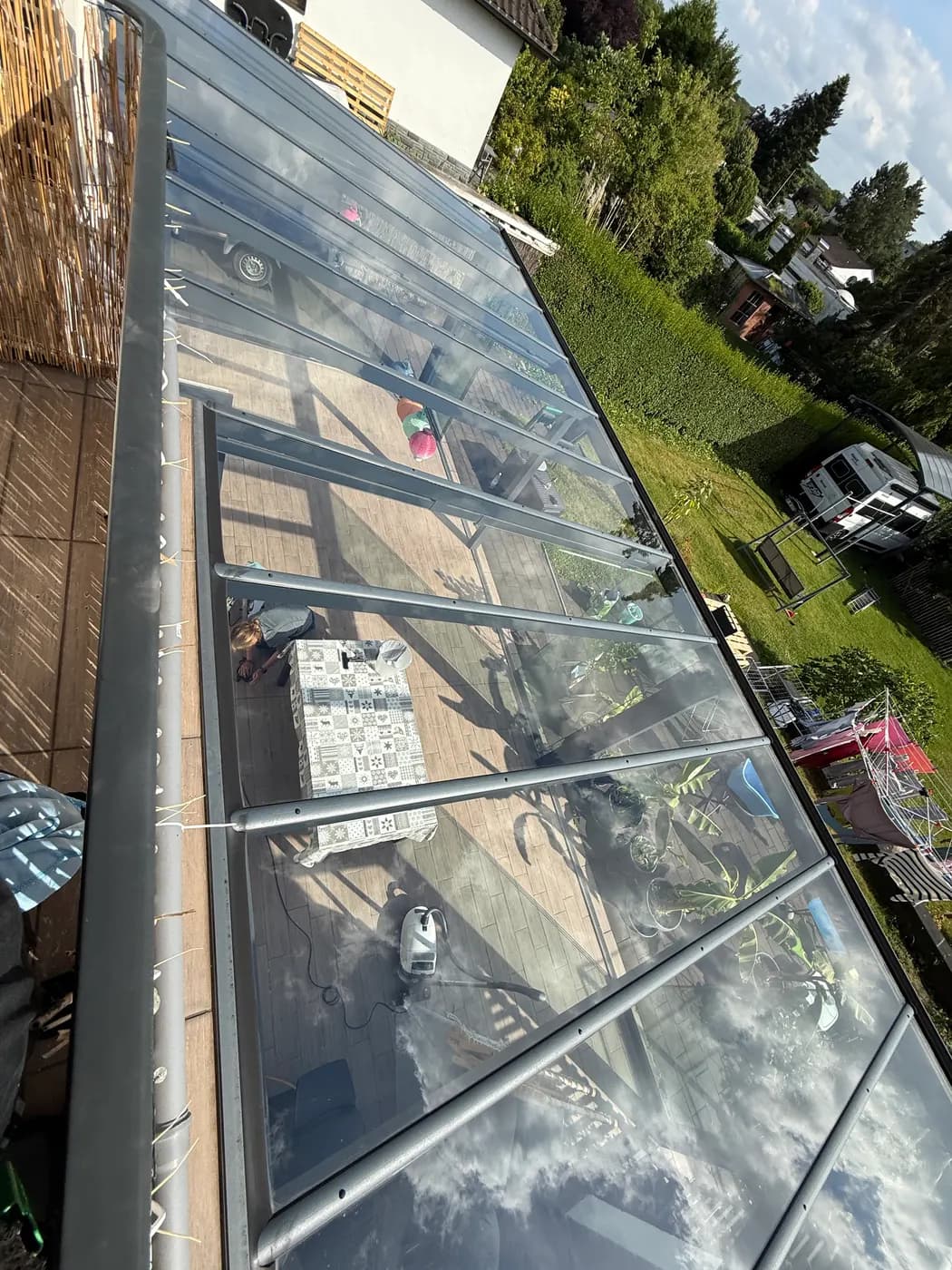Glasüberdachung nach der Reinigung