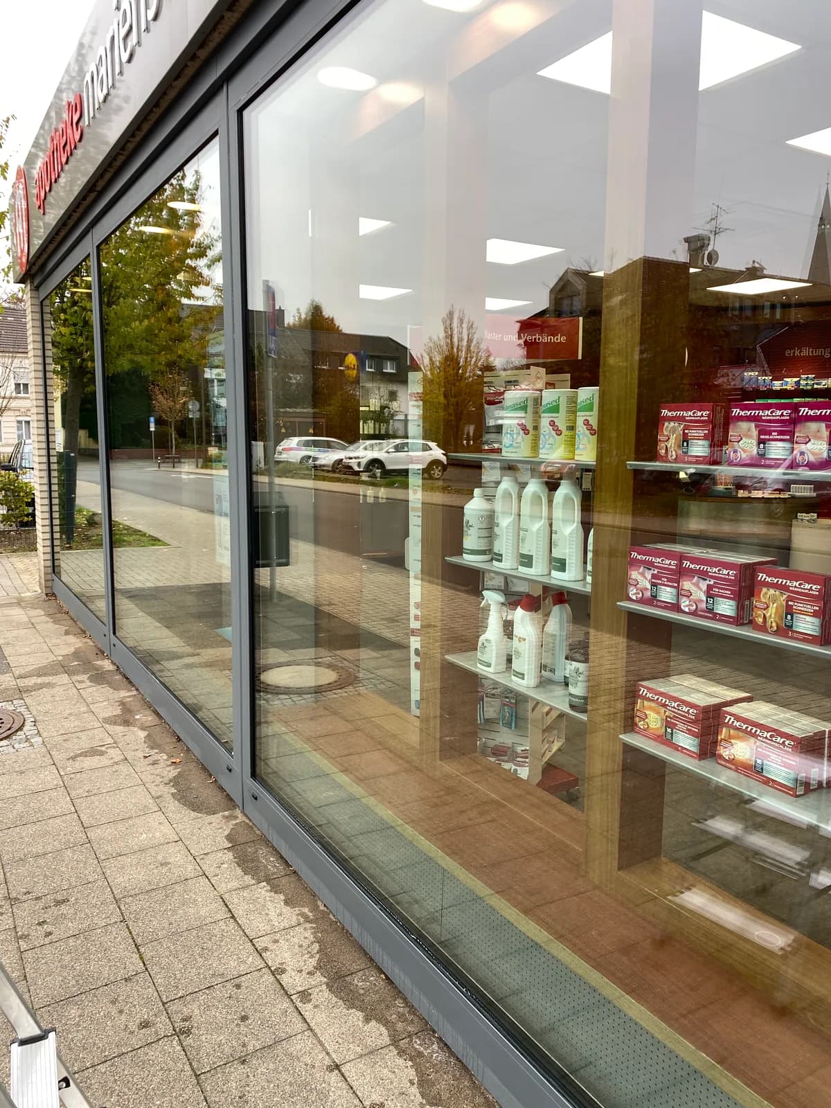 A shopfront with large glass panels
